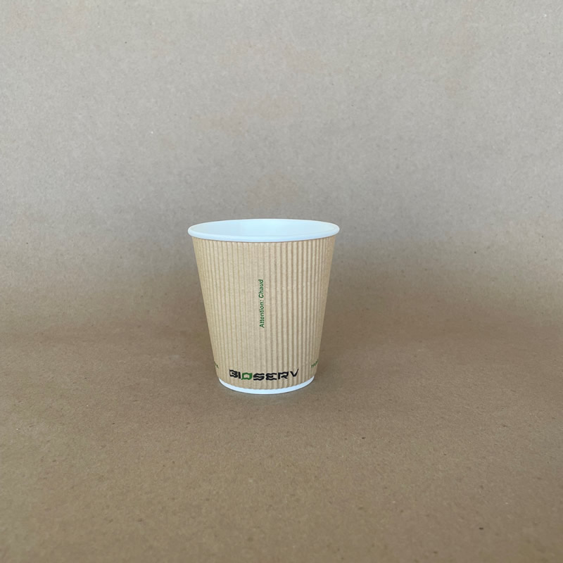 10oz. Kraft Bioserv Double Wall Comfort Grip Hot Cup